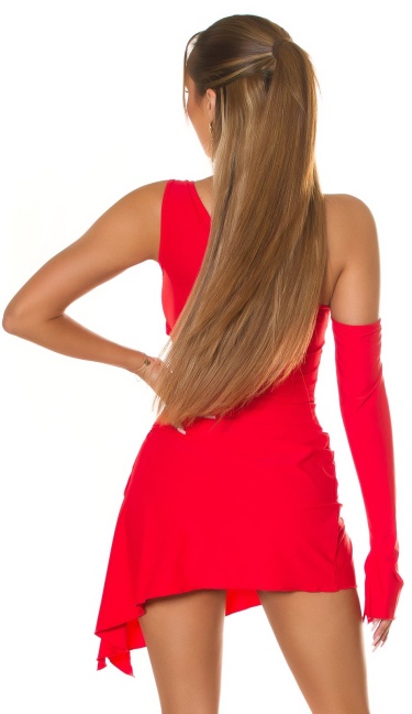 asymmetrical one-shoulder Minidress Red
